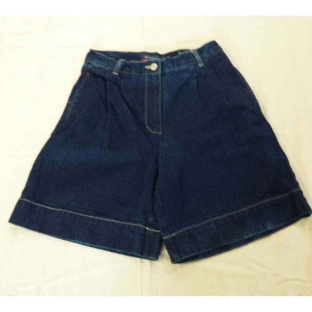 Jean Denim Shorts High Waist Pleats Size 10 Summer Attitude